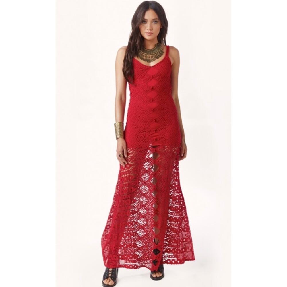 Jen’s Pirate Booty Lace Celestial Maxi Dress in white